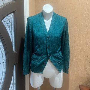 Your neighbors teal button up cardigan